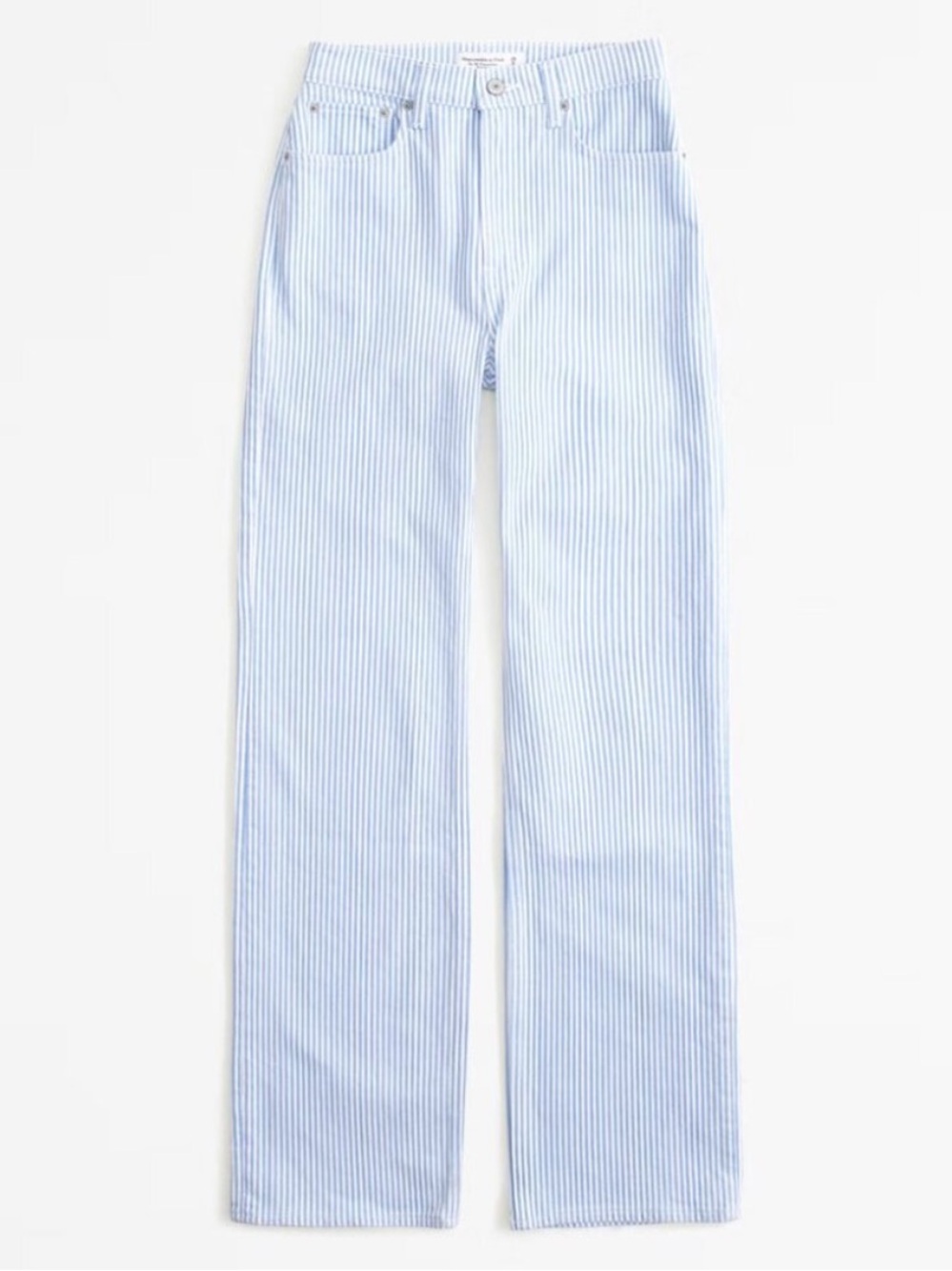 Abercrombie & Fitch Curve Love High Rise 90s Relaxed Jean Blue Stripe 26 Short